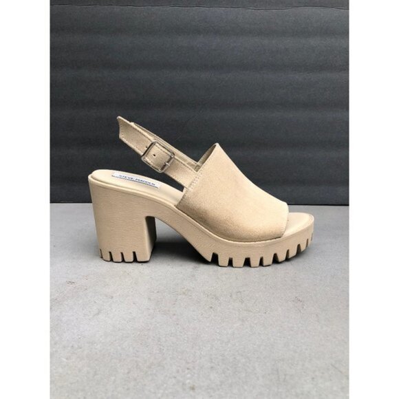 Steve Madden Sunnyside beige Suede Chunky Sandals size 10M - Picture 3 of 7